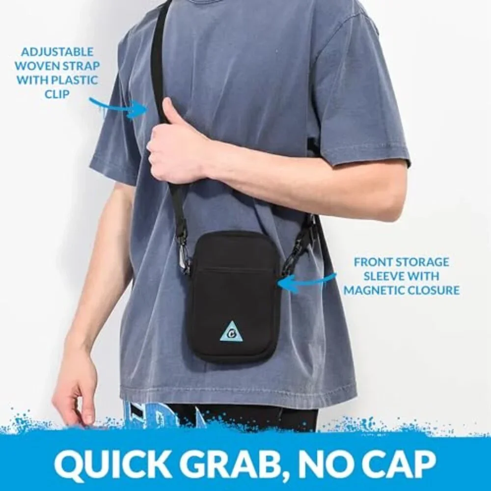 Compact Neoprene Smell Proof Crossbody Bag Adjustable Strap